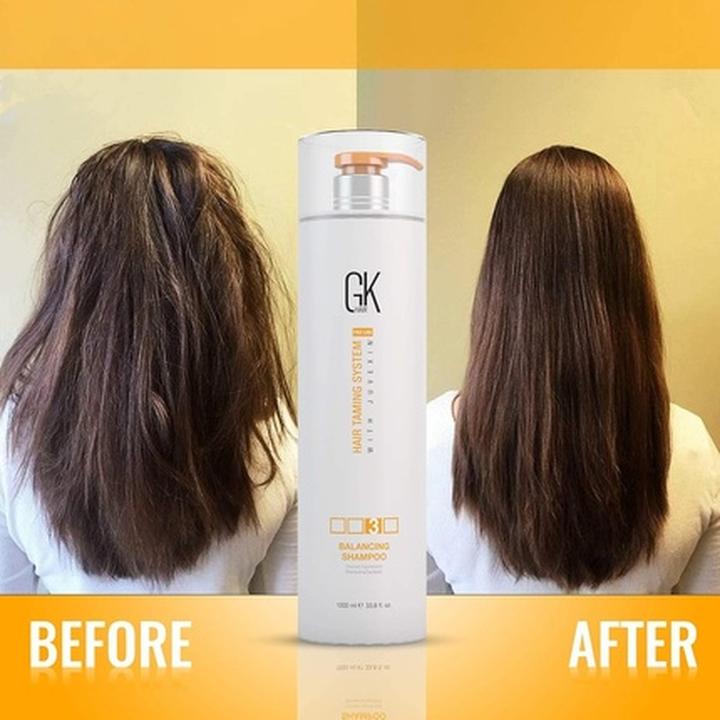 Actual product image Gk Hair Global Keratin Balancing Shampoo 1000ml 33.8 Fl Oz for Oily and Colour Treated Hair Deep Cleansing (1000 ml, Liquid shampoo)