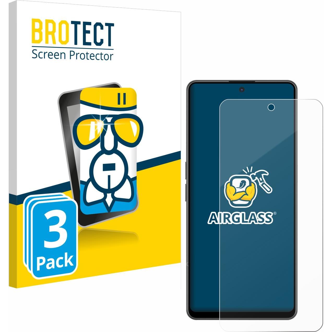 BROTECT AirGlass Panzerglasfolie (3 Stück, OnePlus Nord CE 3 Lite), Smartphone Schutzfolie, Transparent