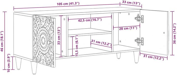 Image du produit vidaXL TV-Ständer (105 x 33.50 x 46 cm)