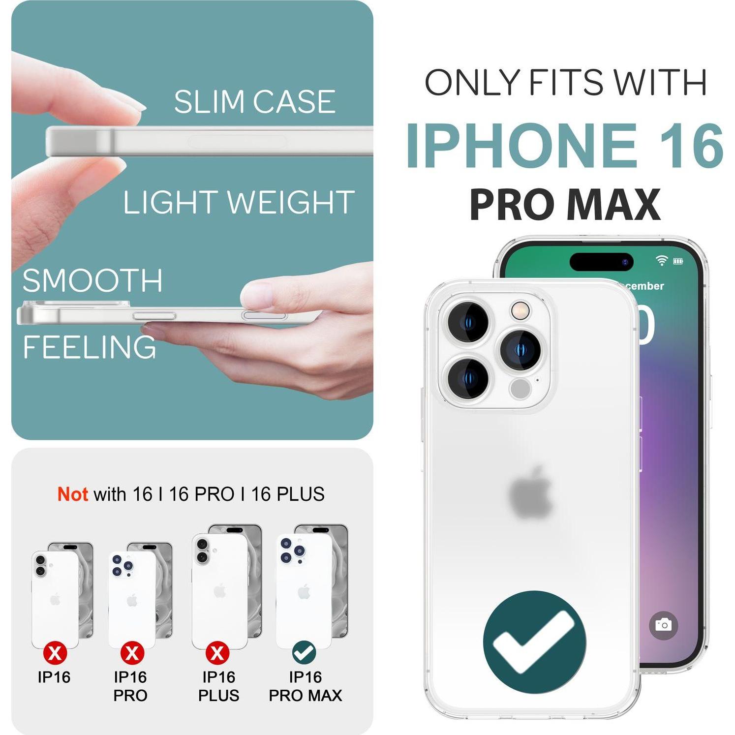 Thumbnail - Nalia Extrem Dünnes 0,3mm Mattes Hardcase (Apple iPhone 16 Pro Max), Smartphone Hülle, Weiss