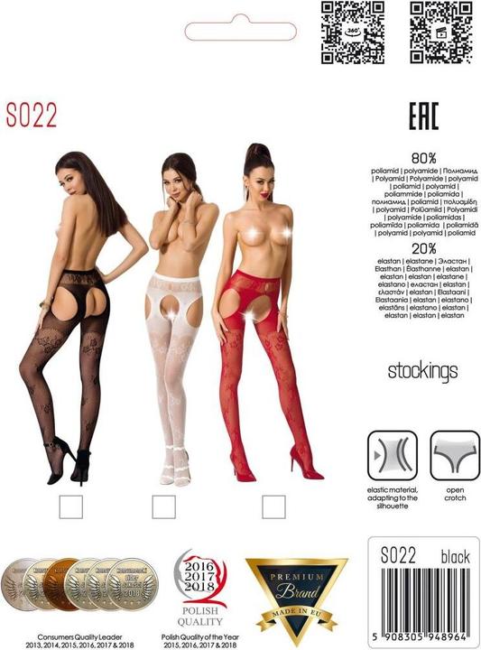 Produktbild Passion Strumpfhose ouvert in schwarz (One Size)