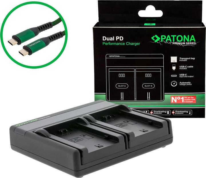 Patona Dual PD Sony NP-FZ100 USB-C (Batterijlader voor camera)