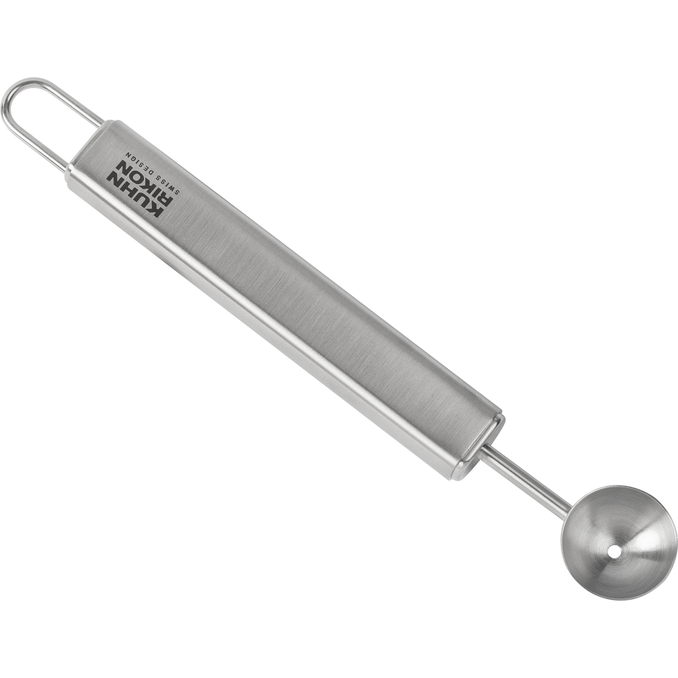 6x Kuhn Rikon ESSENTIAL Kugelausstecher, Entsteiner, Silber
