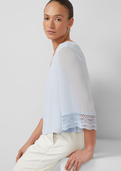 Immagine prodotto s.Oliver Fliessende Chiffon-Bluse mit V-Ausschnitt und Satinblende (40)