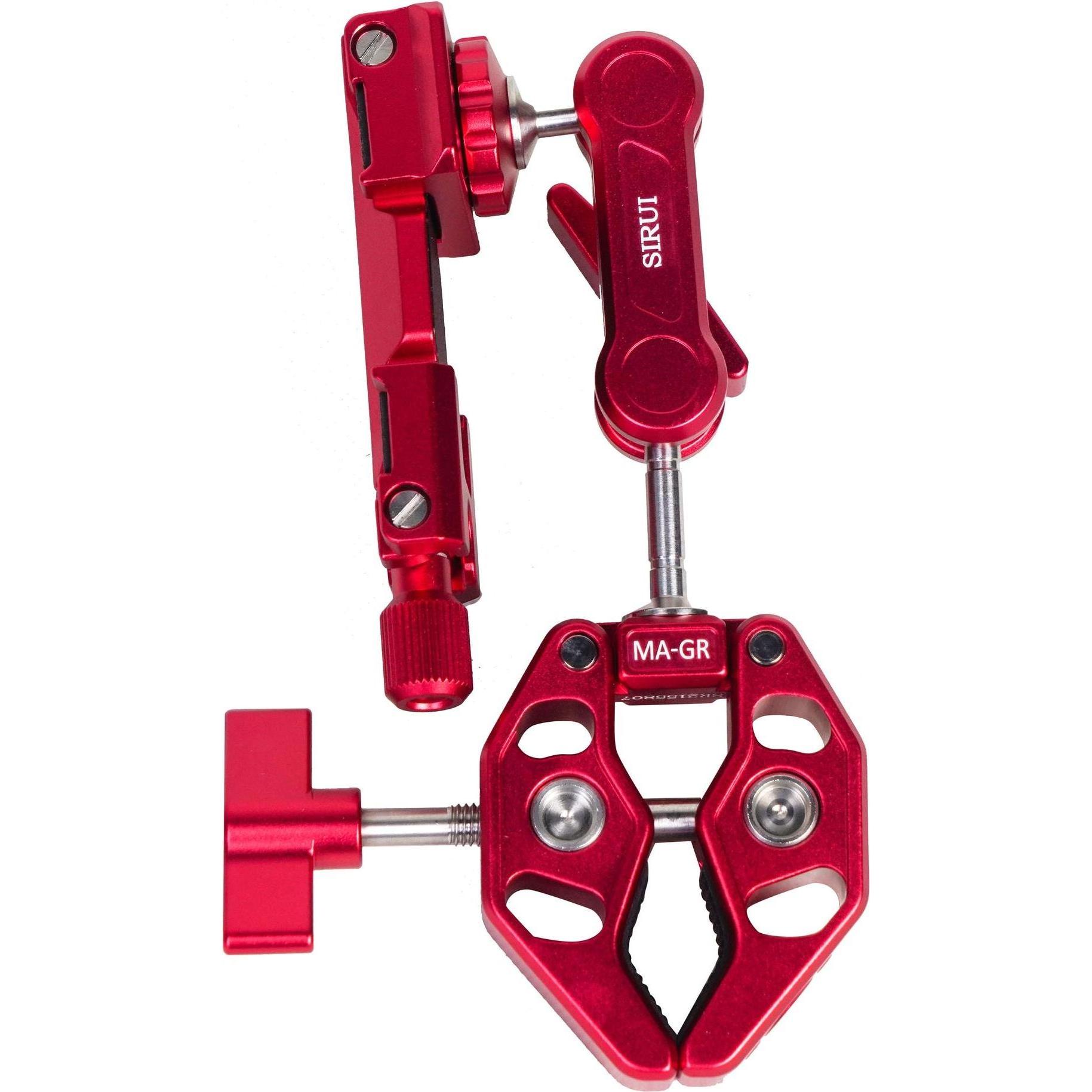 Sirui MA-GR Crap Clamp mit Magic Arm und Smartphone Halterung Rot (Stativ Schnellwechselplatte), Stativ Zubehör, Rot