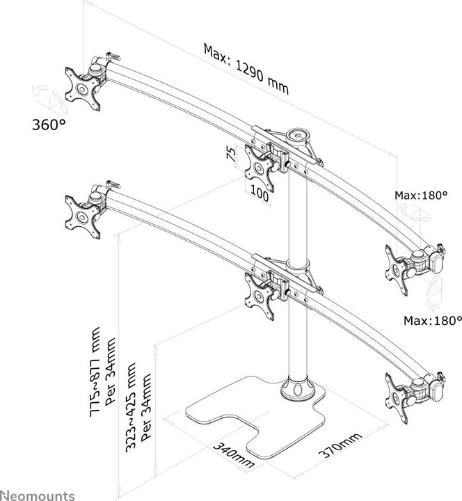 Image du produit Neomounts Support de table (Tables, 27.01")
