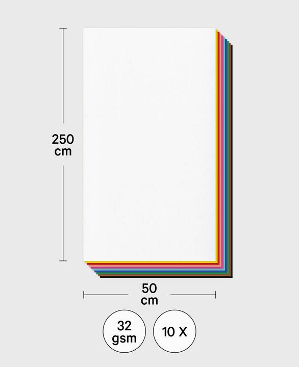 Actual product image I Am Creative Crepe paper set, paper set with elastic properties and an uneven, rough surface, colourful (32 g/m², 10x)