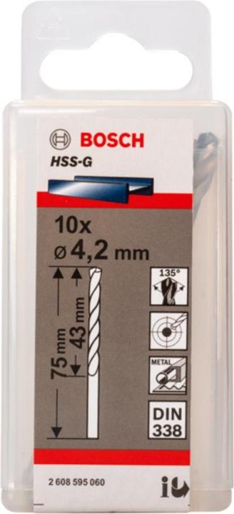 Actual product image Bosch Professional Zubehör PRO Metal HSS-G twist drill, 4.2 x 43 x 75 mm (4.2 mm)