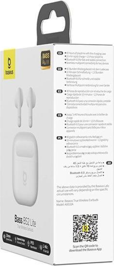 Actual product image Baseus Bass BS2 Lite TWS Moon White (7 h, Wireless)