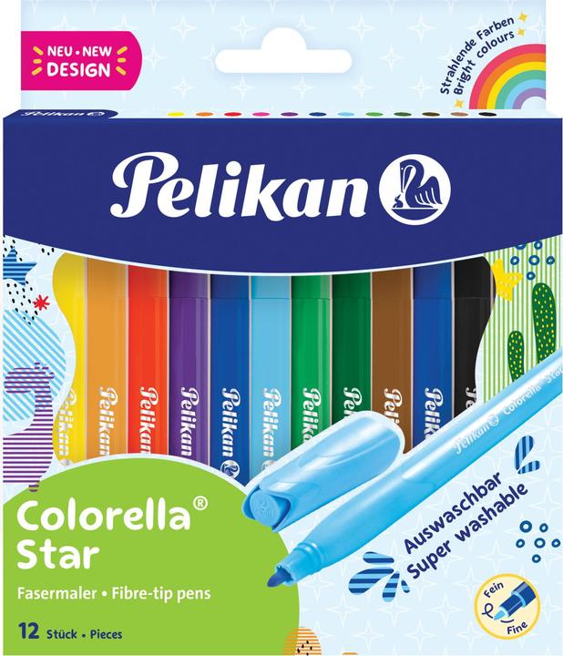 Productafbeelding Pelikan 822305 Viltstift Fijn Gemengde kleuren 12 stuks (Veelkleurig, 12 x)