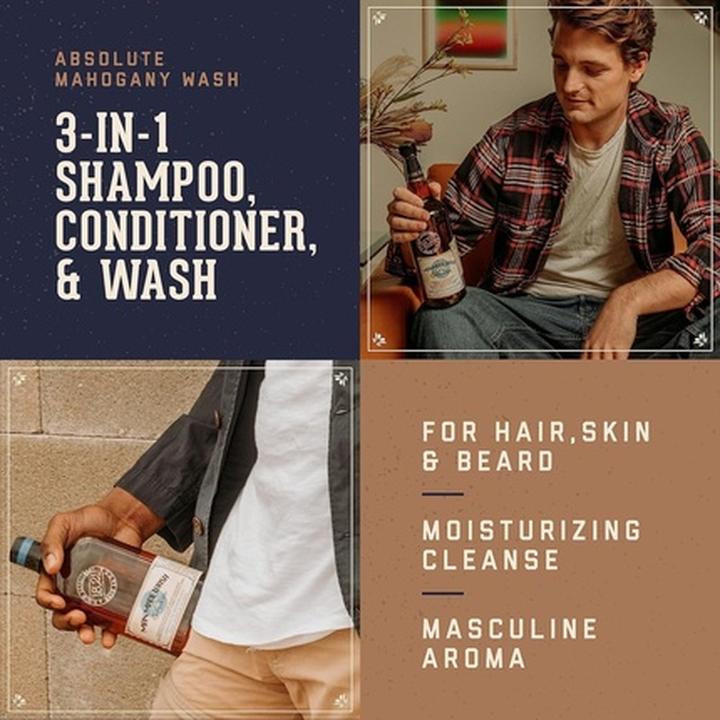 Actual product image 18.21 Man Made Wash Absolute Mahogany for Men 32 oz (946 ml, Liquid shampoo)