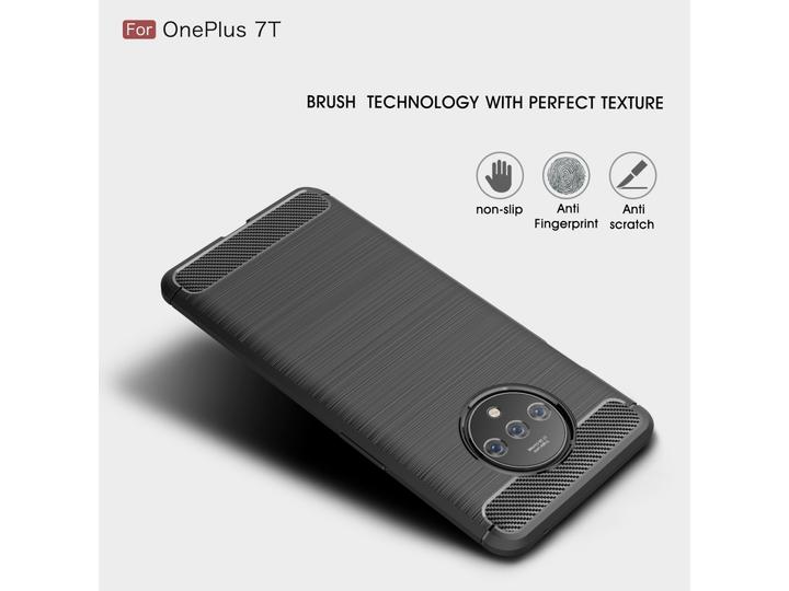 Actual product image Screenguard OnePlus 7T Cover Carbon Brushed Soft TPU (OnePlus 7T)
