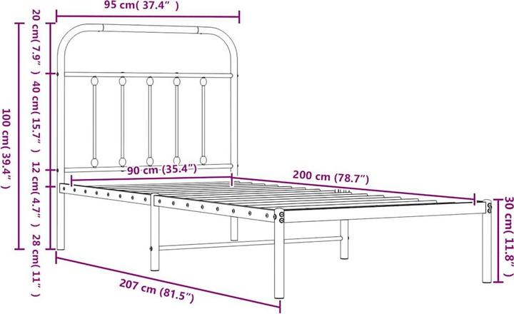 Image du produit vidaXL Bettgestell (90 x 200 cm)