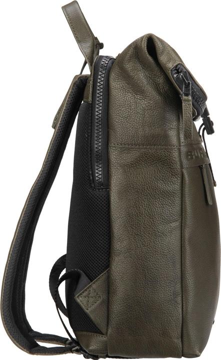 Actual product image Burkely Minimal Mason Unisex Rolltop Backpack - 14 inch laptop compartment - Green (21 l)