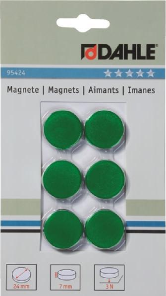 Image du produit Dahle Aimant D24mm vert (6x)