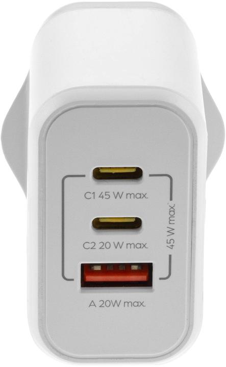 Produktbild Onit USB-Wandladegerät Triple 2C1A 45 W GaN Weiss (45 W, 3 Ports)