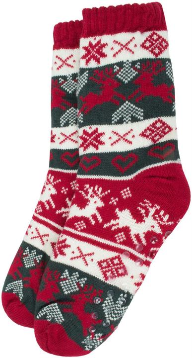 Actual product image Normani Knitted cuddly socks with Norwegian motif and ABS (Single pack, One size)