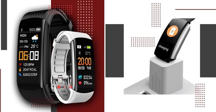 Produktbild Giewont Intelligentes Armband GW200-2, schwarze Farbe, zusätzlich weisses Armband (40 mm, 3G)