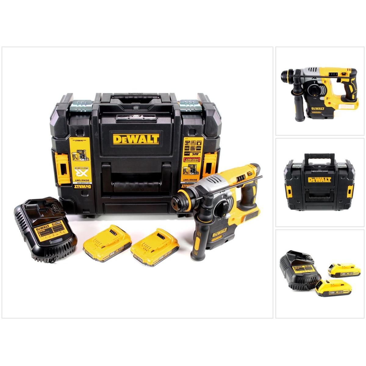 DeWalt, Bohrmaschine + Akkuschrauber, DCH 273 D2 Akku Kombihammer 18V 2,1J SDS-Plus Brushless + 2x Akku 2,0Ah + Ladegerä...