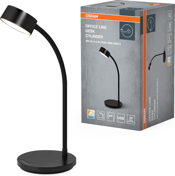 Actual product image Osram HOMELIGHTING Office Line Desk Cylinder 4.8W CCT Dimmable Black 40998544642