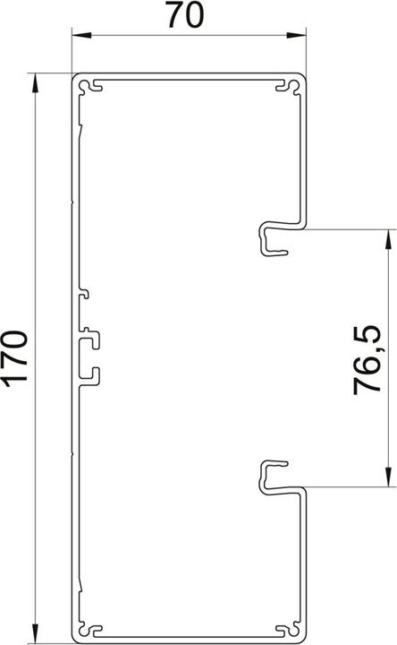 Actual product image OBO Bettermann OBO GA-S70170RW symmetrical device installation duct 70x170x2000 Al (200 cm)