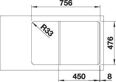 Actual product image Blanco Lantos 45 S-IF Compact (Fitted sink, 48.80 cm, 76.80 cm)