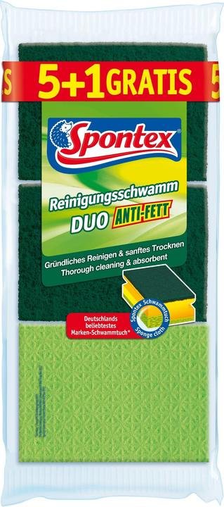 Image du produit Spontex Éponge de nettoyage spontané Duo 5+1 19.311.067 (6 pcs)