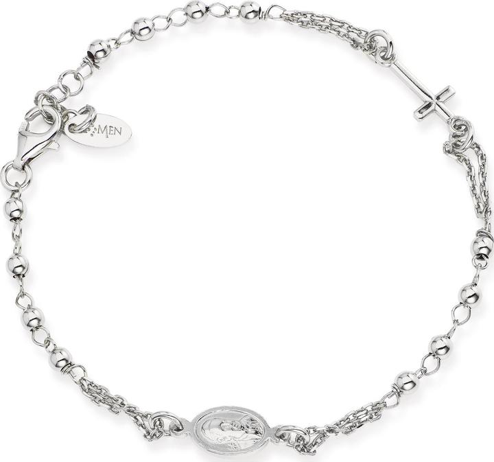 Amen Rosary Cross Armband (18 cm, 925er Silber)