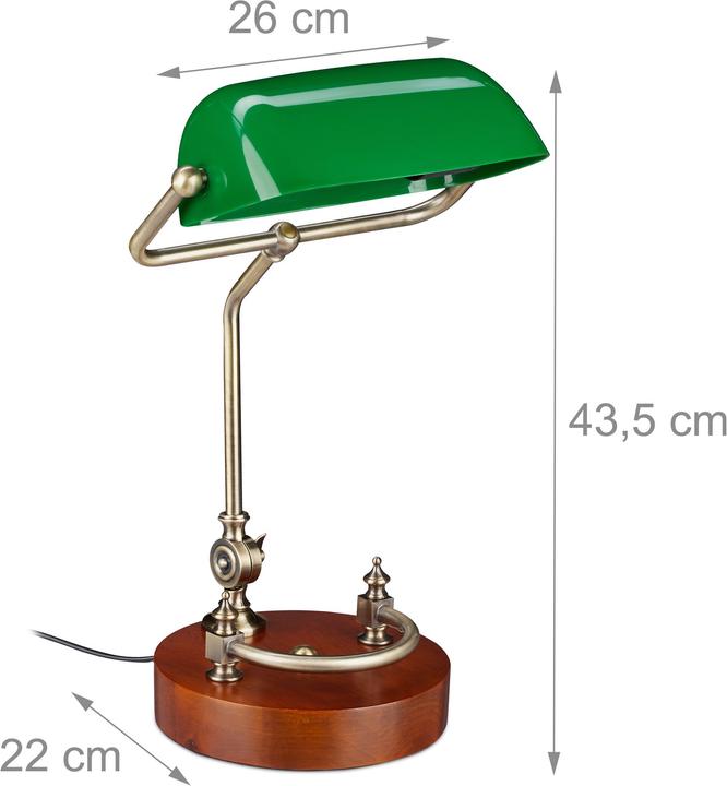 Image du produit Relaxdays Lampe banquier, verte