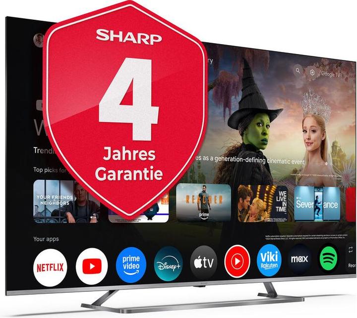 Actual product image Sharp TV 75JP7465E 75, 3840 x 2160 (Ultra HD 4K), Mini LED (75", Mini-LED, QLED, 4K, 2025)