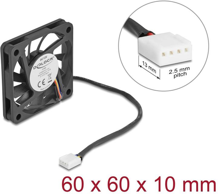Actual product image Delock Axiallüfter 12 V DC, 60 x 60 x 10 mm schwarz (60 mm, 1x)