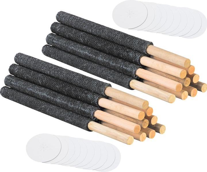 Hussala Torches de cire avec poignée en bois et disque de protection de la main, durée de combustion env.