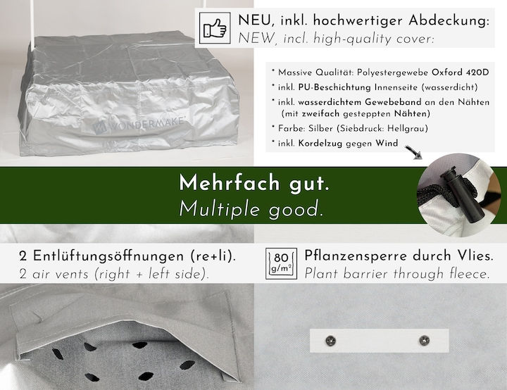 Produktbild Wondermake Design-Sandkasten "solarca2" mit Spielwannen u. Abdeckung, Fichte
