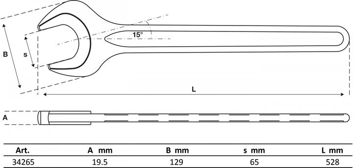 Actual product image BGS Single Open End Spanner DIN 894 65 mm (65 mm)
