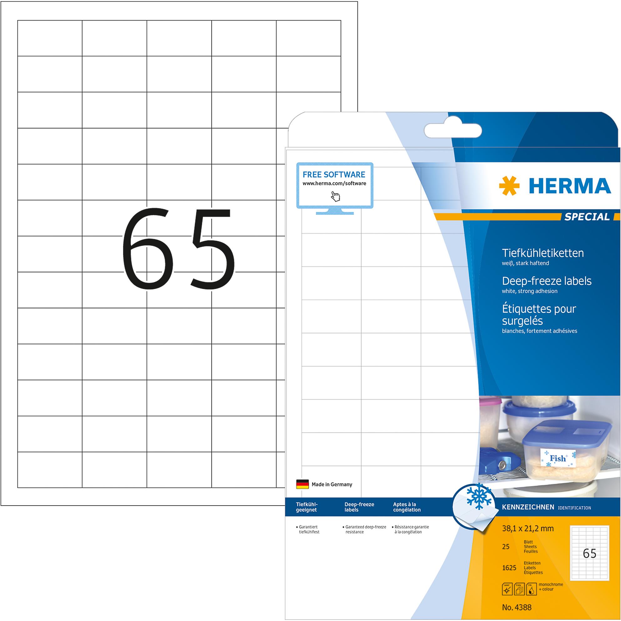 Herma, Etiketten, Tiefkühletikett.38.1x21.2 25B