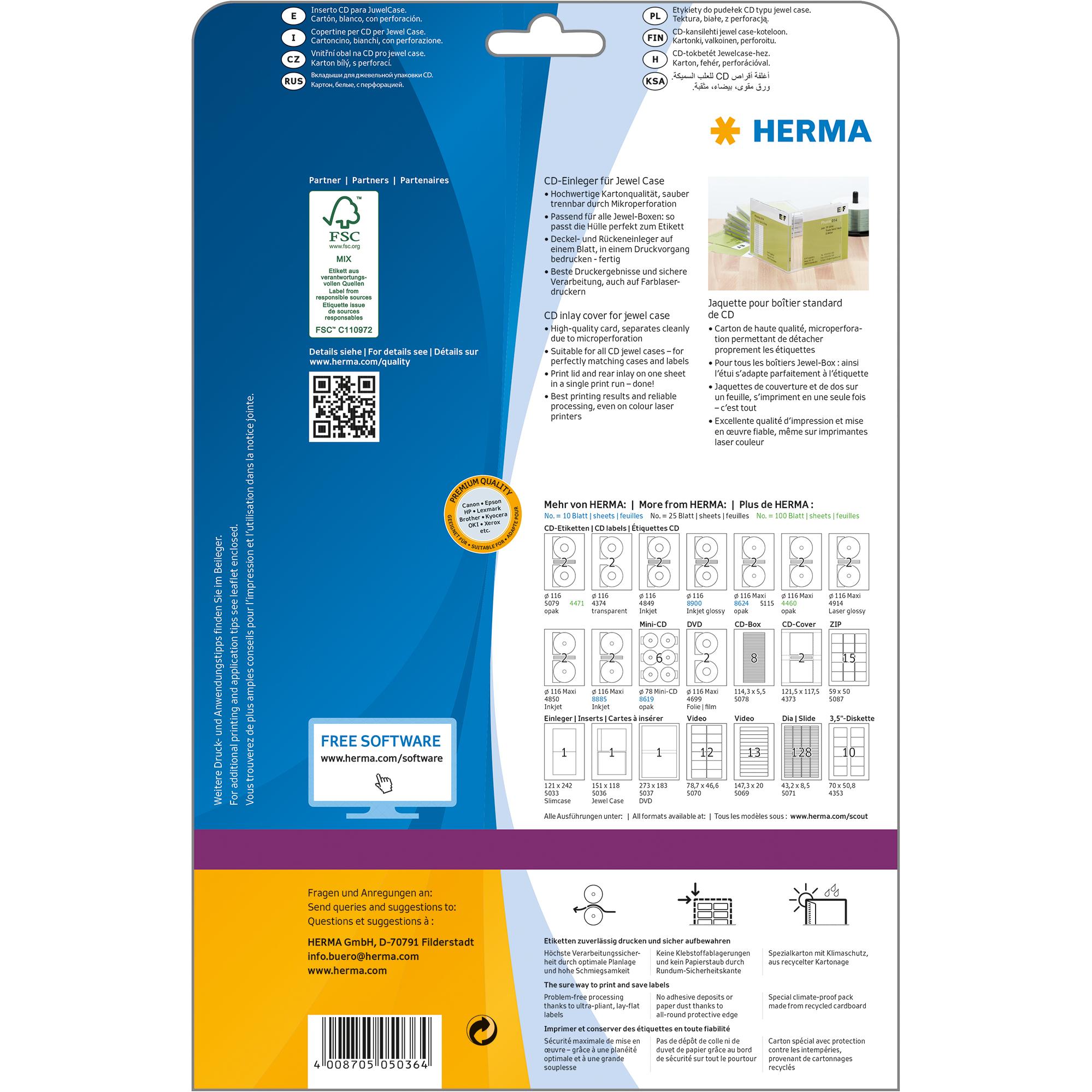 Thumbnail - Herma, Etiketten, CD-Einleger