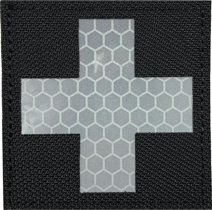 Charlie Mike Morale Patch Klettabzeichen MEDIC CROSS reflective/Laser - white/black