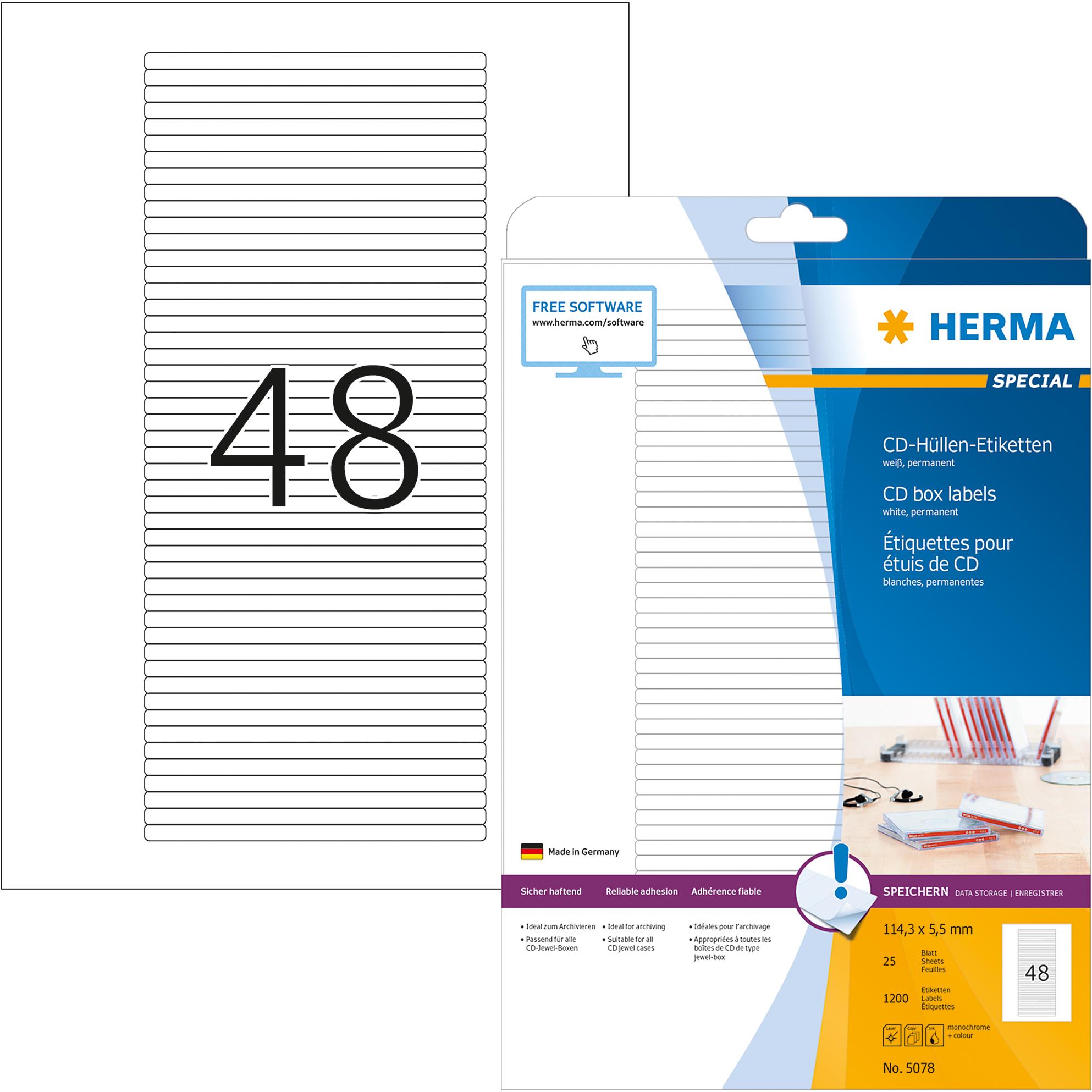 Herma, Etiketten, Eti.Spe.CDCover 114.3x5.5 25Bl