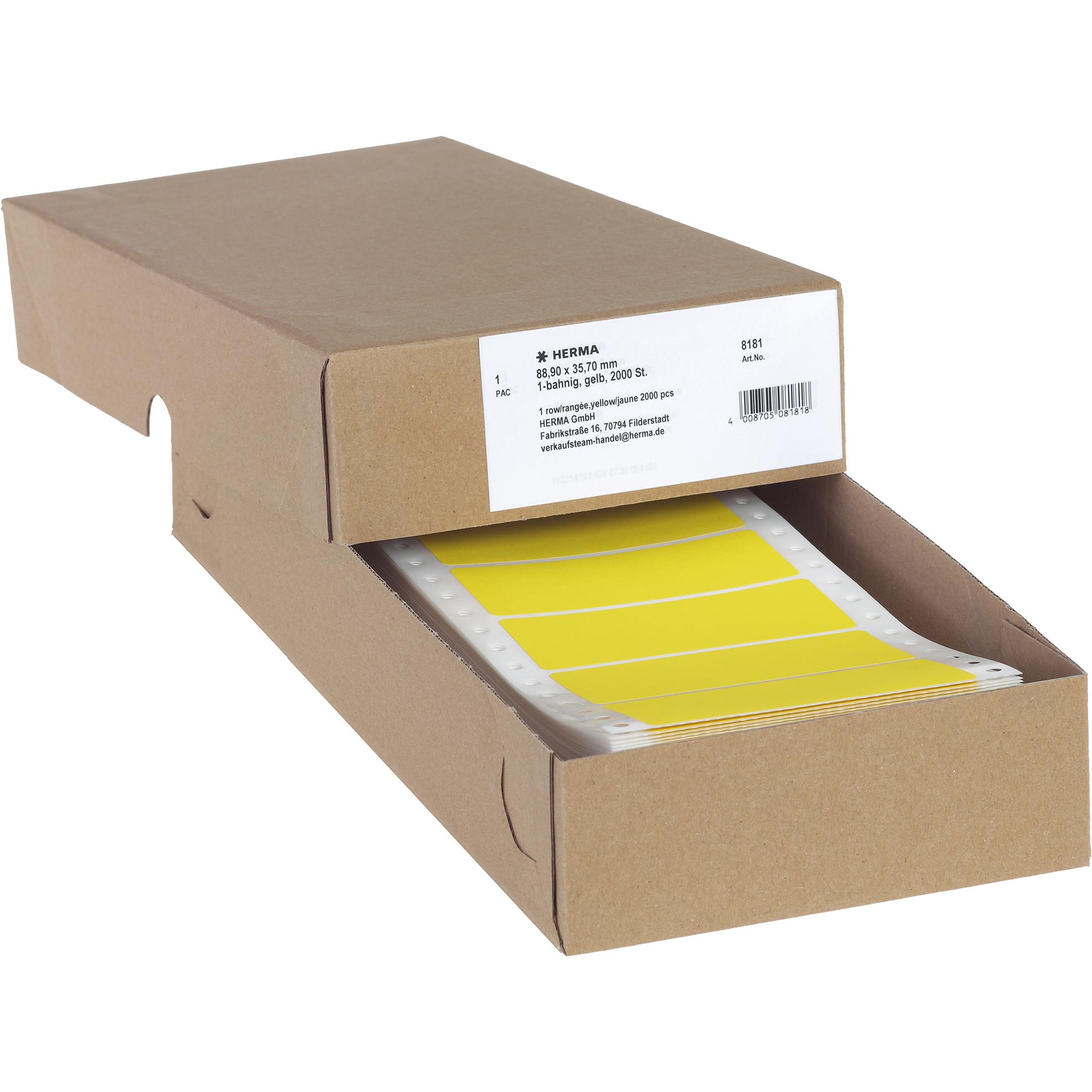 Thumbnail - Herma, Etiketten, Computeretiketten gelb 88,9x35,7 mm Papier 2000 St.