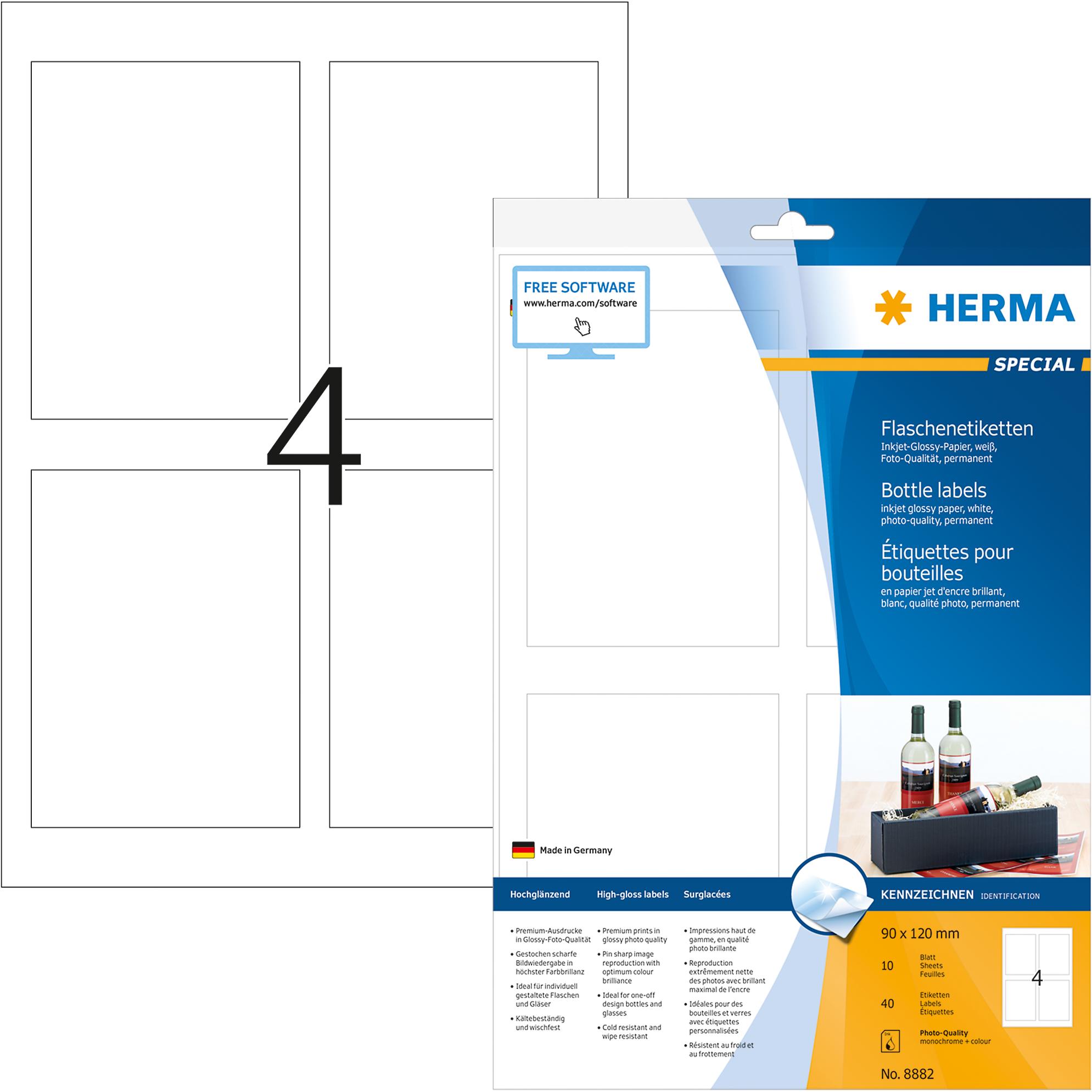 Herma, Etiketten, Flaschenetiketten