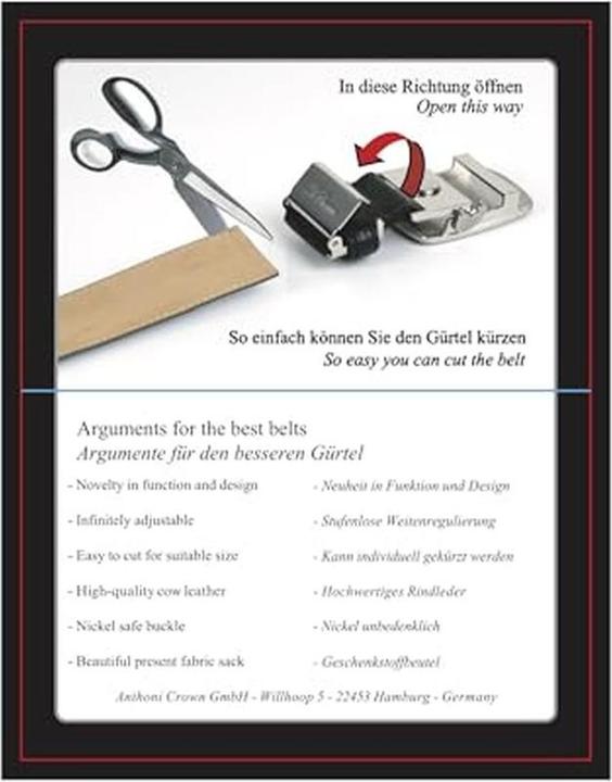 Productafbeelding Anthoni Crown Damenriem mit automatischer Schliesse, individuell kürzbar, stilsicher und vielseitig