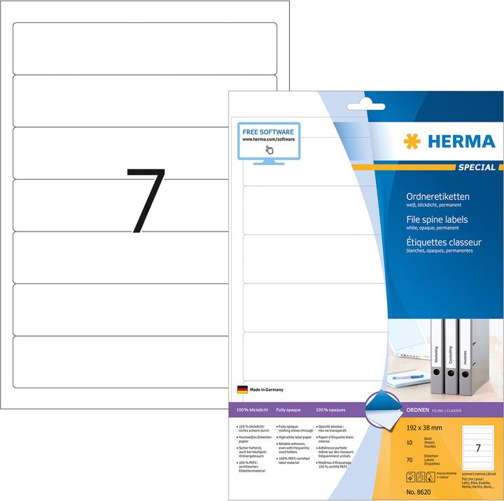 Actual product image HERMA Folder labels A4