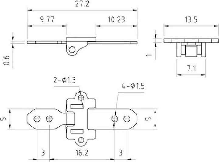 Actual product image Thicon Models 50395 Door hinge 1 pc.