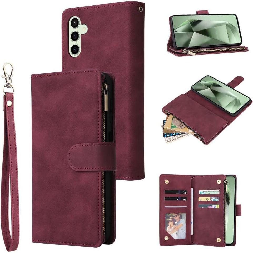 Thumbnail - Cover-Discount FE - Brieftaschen Hülle Portemonnaie (Samsung Galaxy S24 FE), Smartphone Hülle, Rot