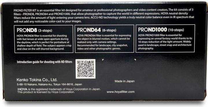 Produktbild Hoya PRO ND Filter Kit 8/64/1000 Filterset (62 mm, ND- / Graufilter, 62 mm)