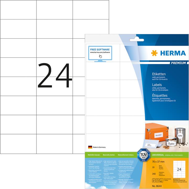 Actual product image HERMA Address labels A4