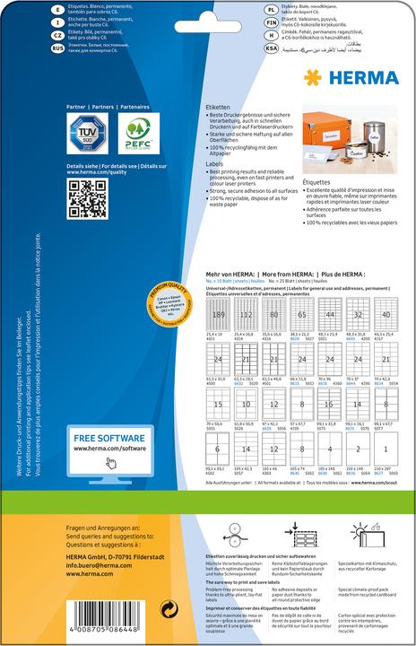 Actual product image HERMA Address labels A4
