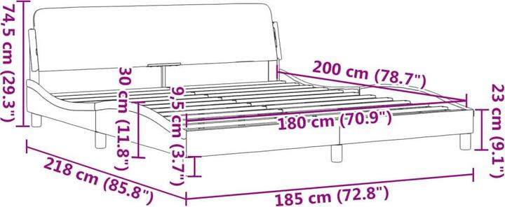 Produktbild vidaXL Bettgestell (180 x 200 cm)
