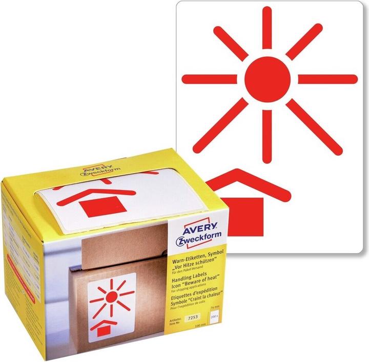 Avery ZW. Warning labels 74x100mm 7253 white 200 pieces