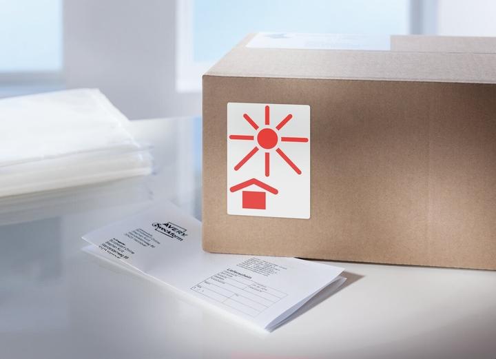 Actual product image Avery ZW. Warning labels 74x100mm 7253 white 200 pieces